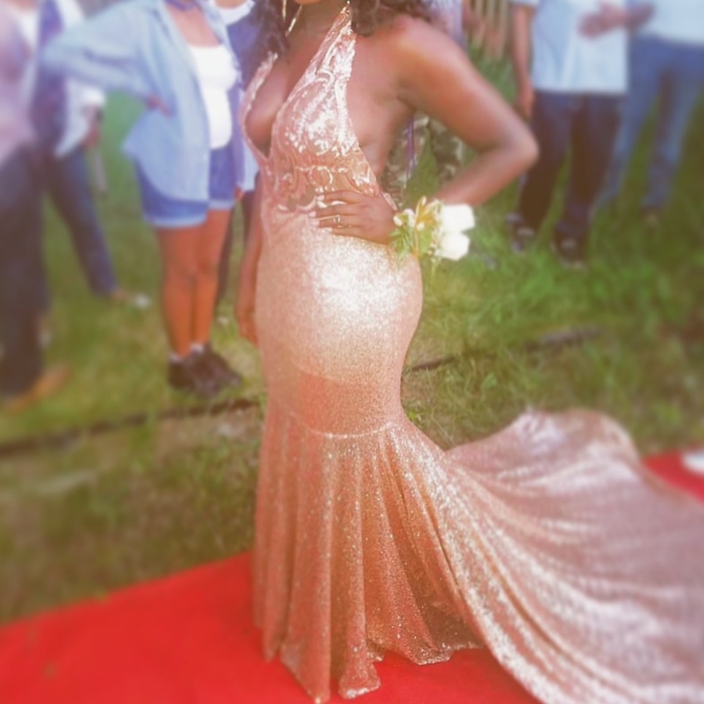 Rose Gold Sequin Prom Dresssize Large